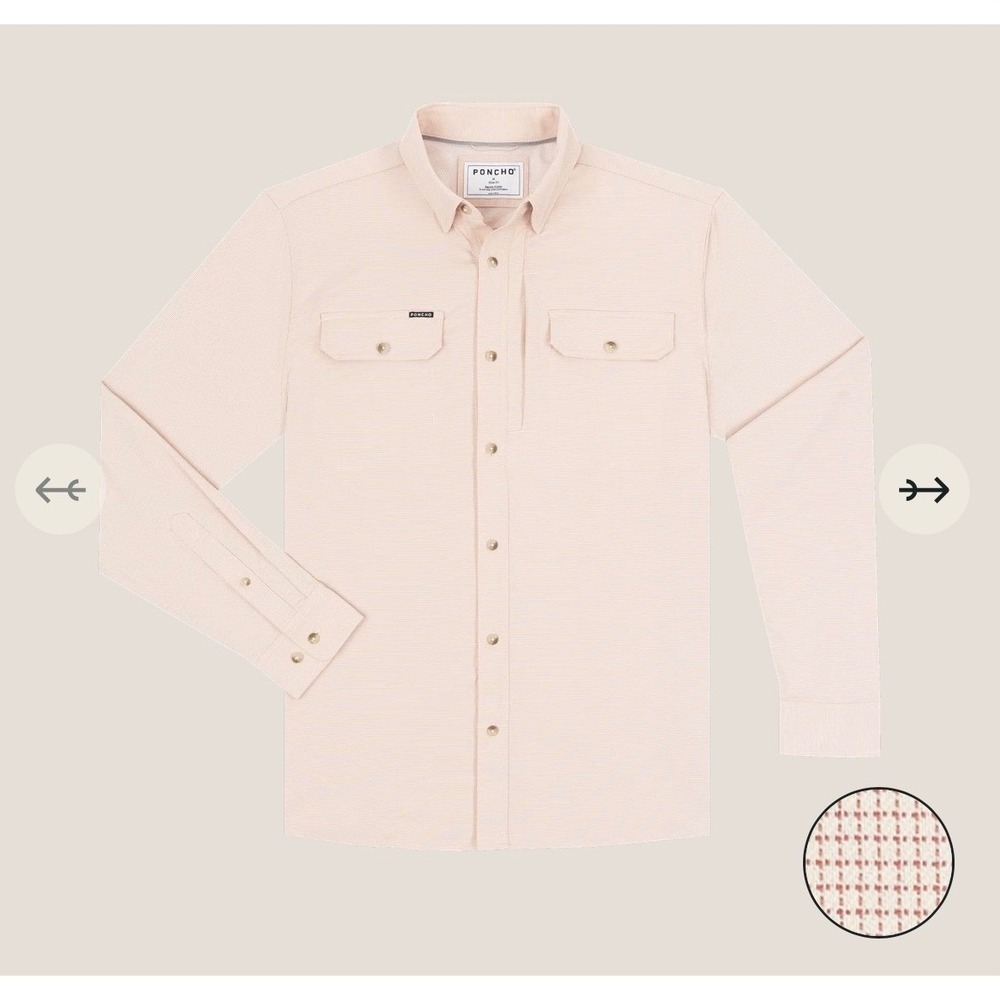 Poncho Outdoors Mens the lavaca Performance Fishing Shirt Magnetic Pockets Large - Picture 2 of 11